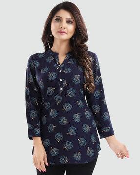 floral print a-line tunic