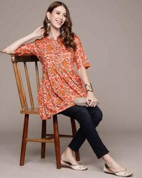 floral print a-line tunic