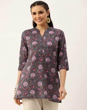 floral print a-line tunic