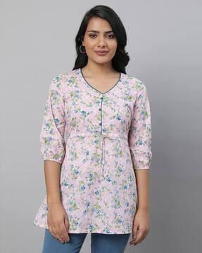 floral print a-line tunic