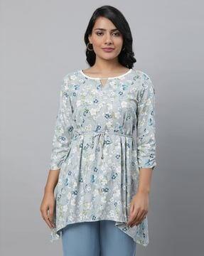 floral print a-line tunic