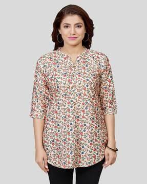 floral print a-line tunic