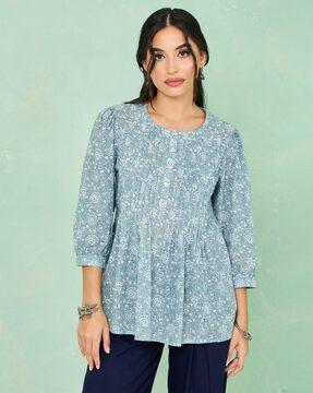 floral print a-line tunic