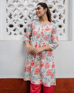 floral print a-line tunic