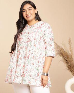 floral print a-line tunic