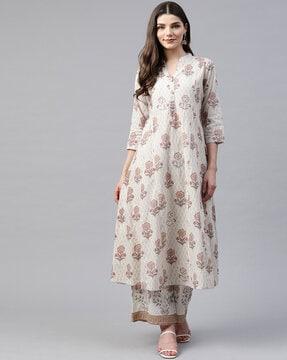 floral print anarkali kurta set