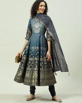 floral print anarkali kurta set