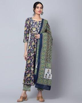 floral print anarkali kurta set