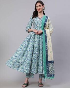 floral print anarkali kurta set