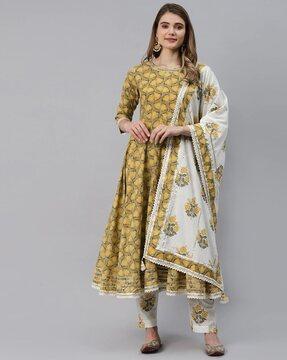 floral print anarkali kurta set