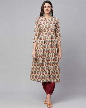 floral print anarkali kurta set