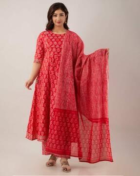 floral print anarkali kurta set