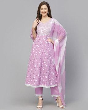 floral print anarkali kurta set