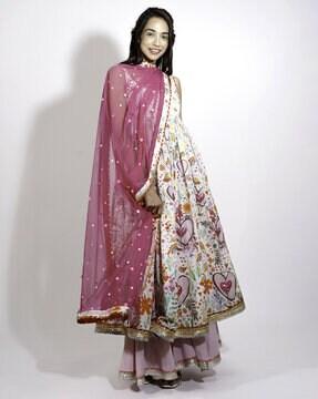 floral print anarkali kurta set