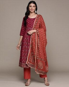 floral print anarkali kurta set