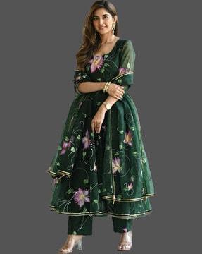 floral print anarkali kurta set