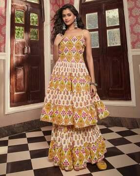 floral print anarkali kurta set