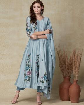 floral print anarkali kurta set