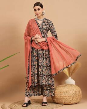 floral print anarkali kurta set