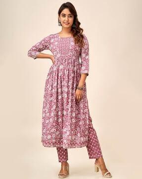 floral print anarkali kurta set