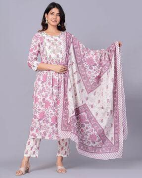 floral print anarkali kurta set