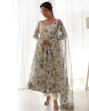 floral print anarkali kurta set