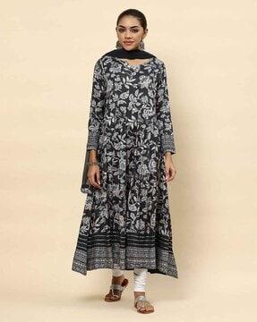 floral print anarkali kurta set