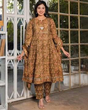 floral print anarkali kurta set