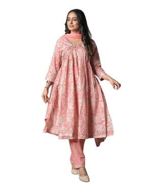 floral print anarkali kurta set