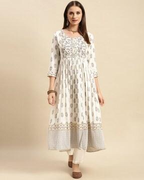 floral print anarkali kurta set