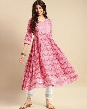 floral print anarkali kurta set