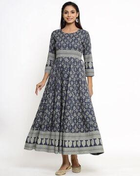 floral print anarkali kurta