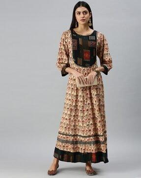 floral print anarkali kurta