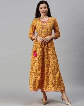 floral print anarkali kurta