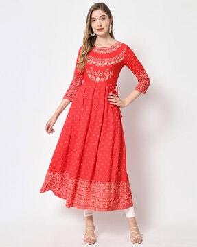 floral print anarkali kurta