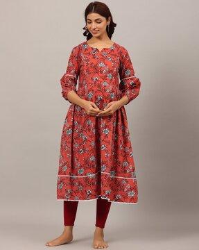 floral print anarkali kurta