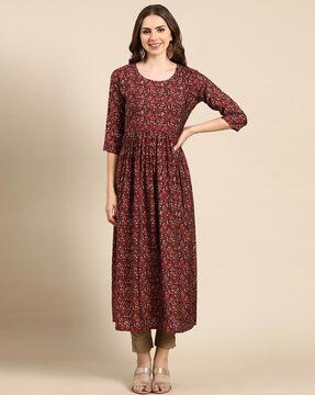 floral print anarkali kurta