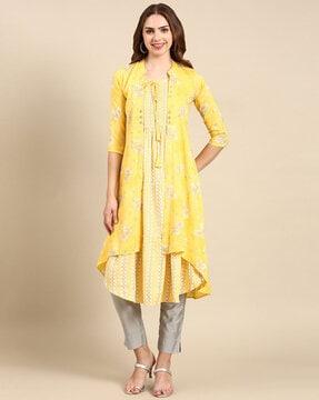 floral print anarkali kurta