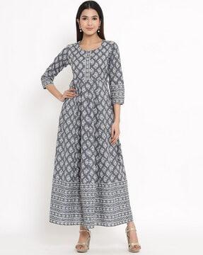 floral print anarkali kurta