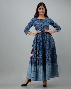 floral print anarkali kurta