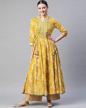 floral print anarkali kurta