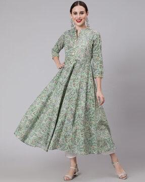 floral print anarkali kurta