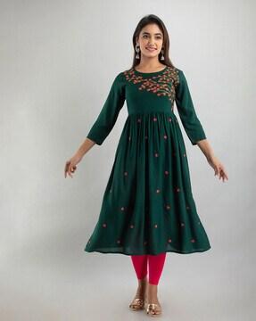 floral print anarkali kurta