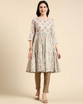 floral print anarkali kurta