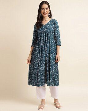 floral print anarkali kurta