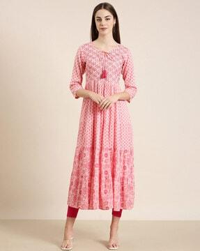 floral print anarkali kurta