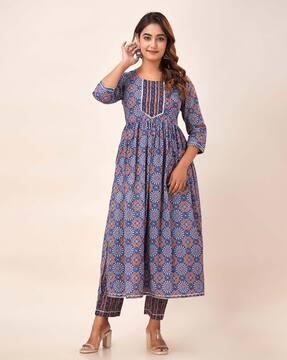 floral print anarkali kurta