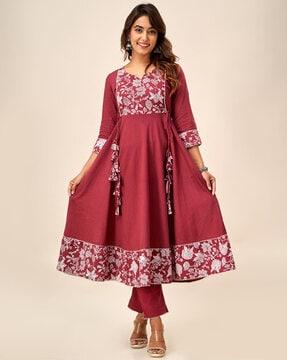 floral print anarkali kurta