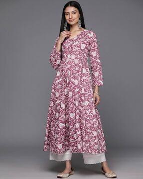 floral print anarkali kurta