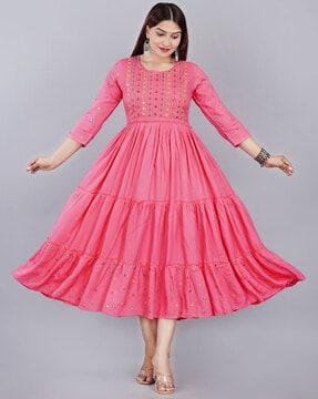 floral print anarkali kurta